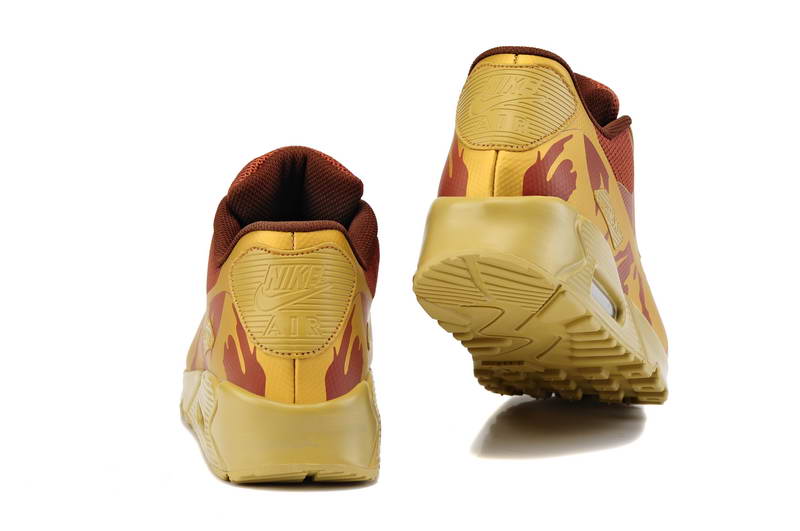 Nike Air Max 90 Chaussures Hommes bandes preenregistrees Jaune Rouge (1)